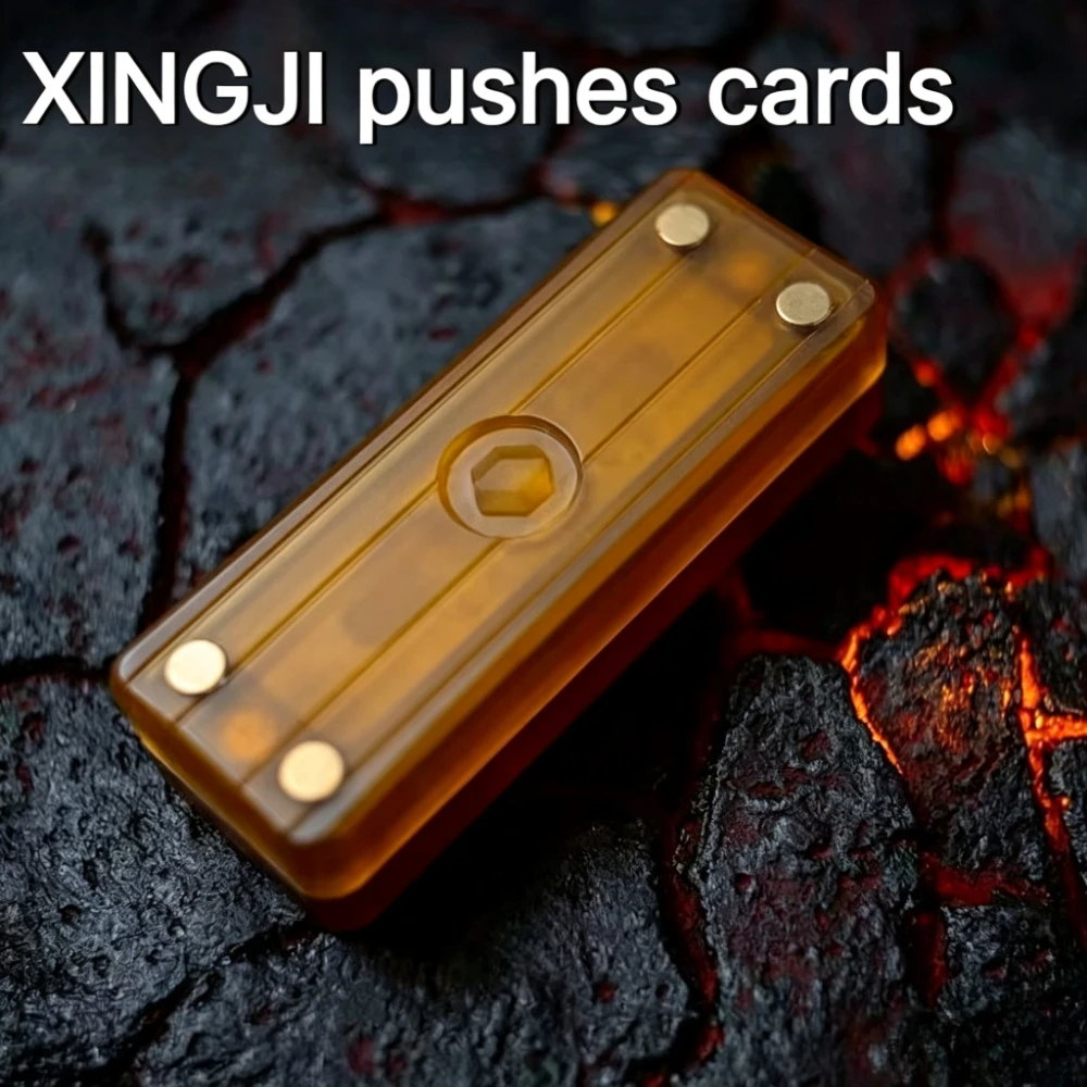 JX EDC XINGJI Push Card Mechanical PEI Metal Buckyball Dense Track Fingertip Push Card Stress Relief Toy