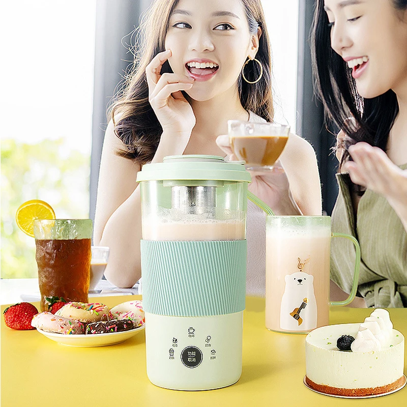 110V/220V Portable Electric Coffee Maker Multifunctional Milk Tea Machine Automatic Milk Frother Flower Tea Maker Coffee Machine