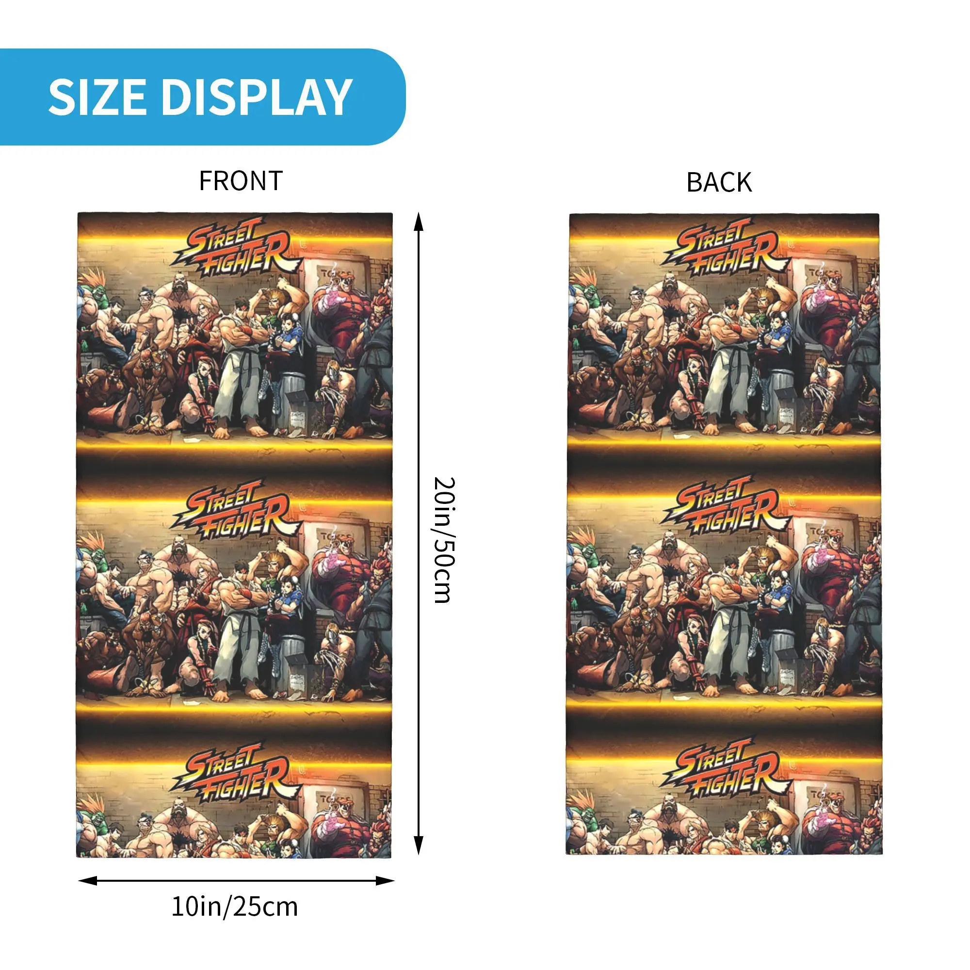 Бандана с побежденными портретами Super Street Fighter, шарф на шею с принтом, теплая повязка на голову для верховой езды для мужчин, женщин, взрослых, моющаяся