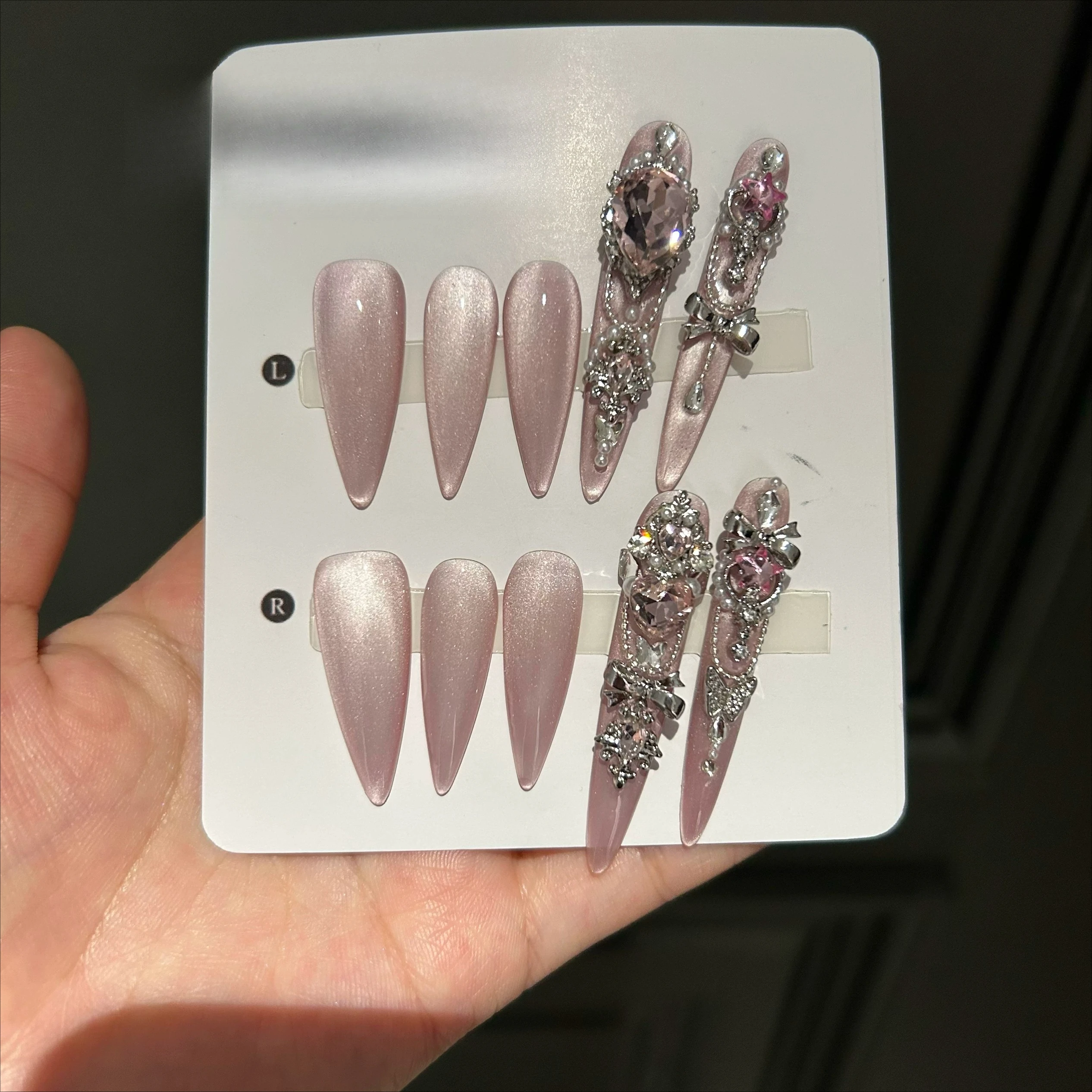 Pink armor handmade armor Empress armor advanced sense niche whitening nail patch fake nails