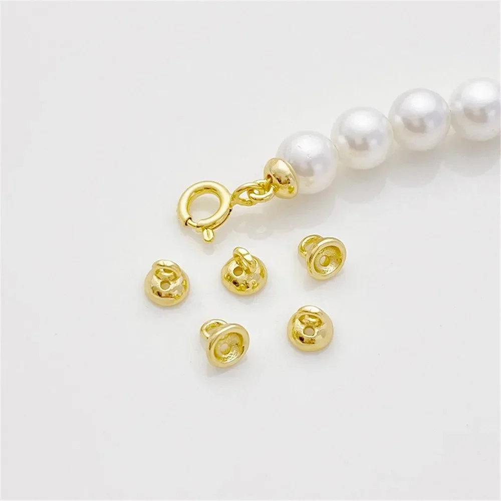 14K Gold Color Buttons, Pearl Caps, Connected Closure Buckles, Handmade DIY String Bracelets, Necklaces, Accessories, Materials
