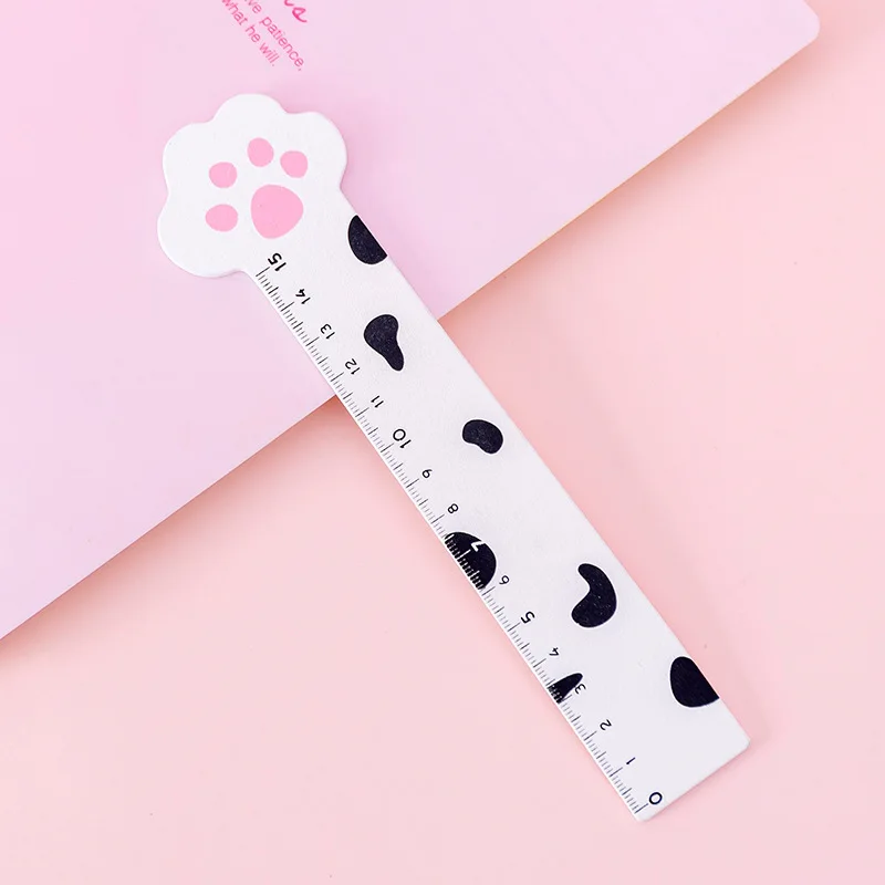4pc Cat Paw Ruler Wooden Ruler Precise Measurement Perfect for classrooms holiday gifts school supplies Durable Stationery