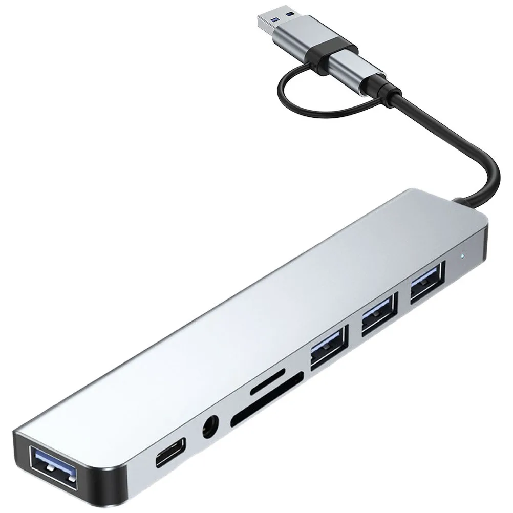 

Typec USB Hub Multi-Port Aluminum Alloy USB 3.0 Adapter Splitter for Laptop Portable Fast Transfer Durable Design
