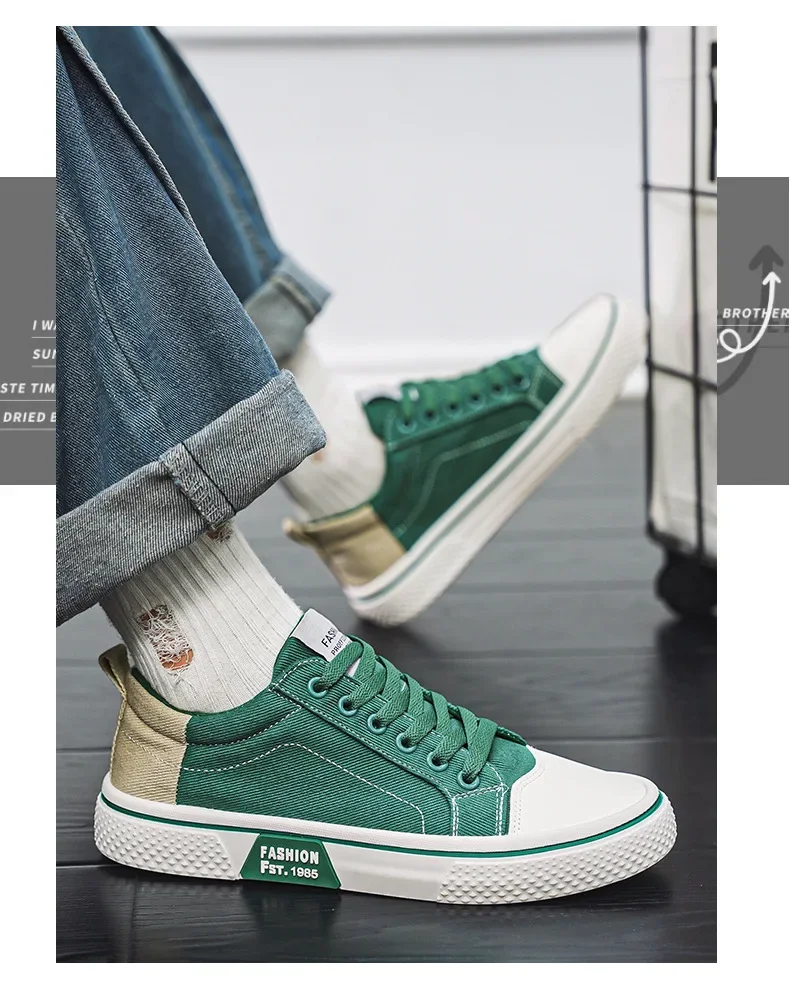 

Men's Soft Bottom Casual Sports Trend Fashion Canvas 2025 Summer New Men's Breathable Versatile Skateboarding Shoes 48 size
