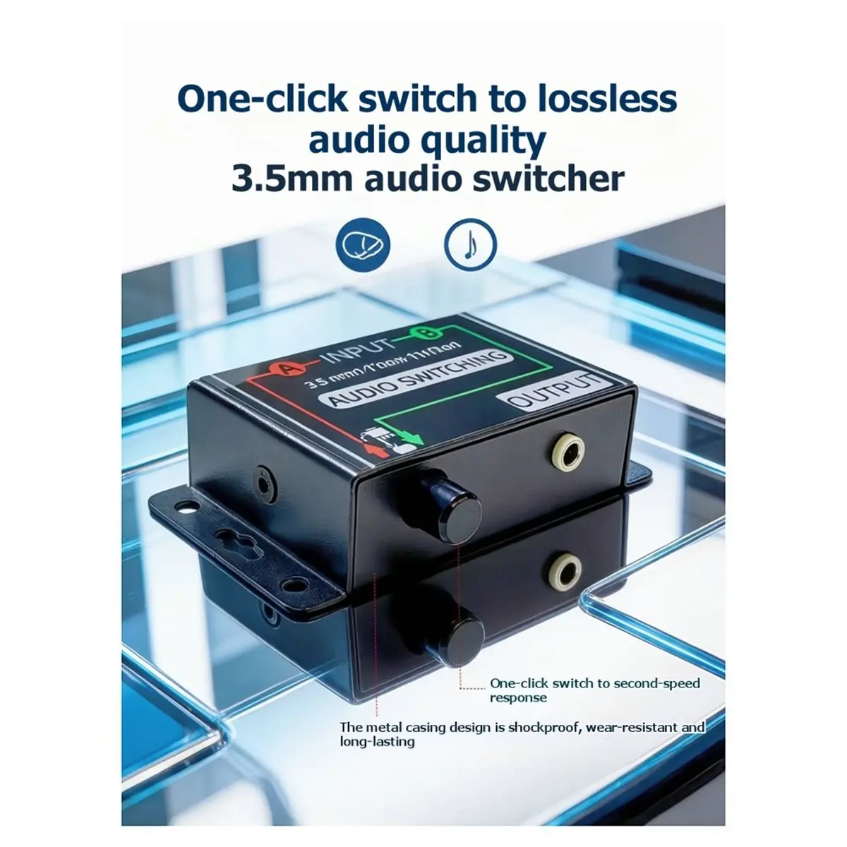 update. 3.5mm Audio Switcher 2-Input 1-Output Audio Signal Converter Bidirectional Switching AUX Headphone Switch