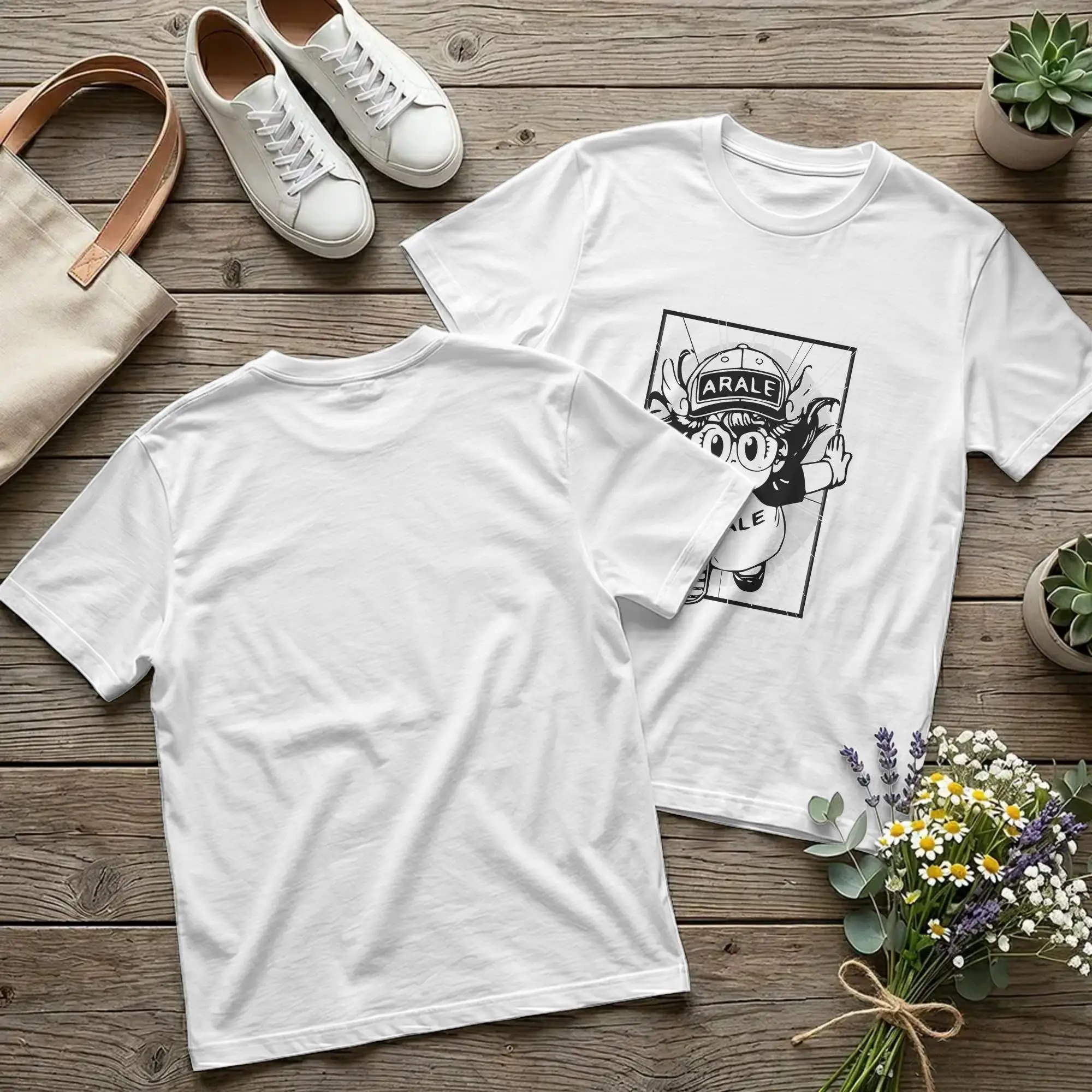 Arale Dr Slump Anime  T Shirts Toriyama Manga 90s Cotton Clothing Humorous Short Sleeve Round Neck Tee Shirt