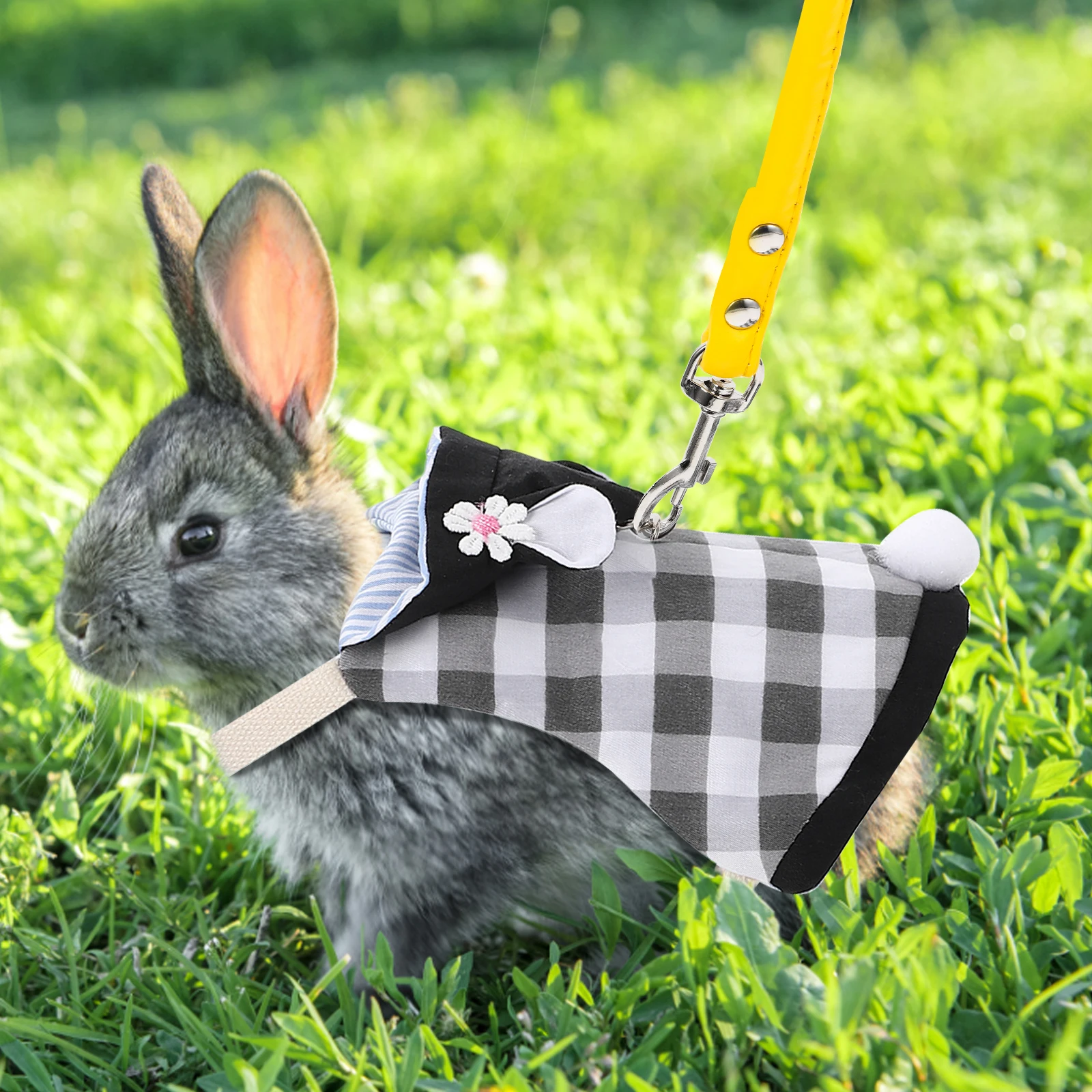 

1 Set Bunny Clothes Leash Kit Lightweight Reusable Rabbit Harness Adorable Small Pet Decor Warm Stylish Dress