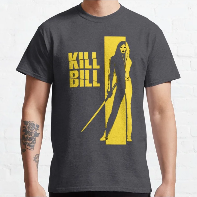 80s vintage movie Kill Bill Pulp Fiction Django Short-sleeve crewneck T-shirt for men large size Adult Tops S-6xl