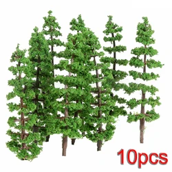10Pcs 9CM Pine Trees Model Street Park Train Railway Scenery Layout 1:100 1:150 Miniature DIY For Home Building Decoration