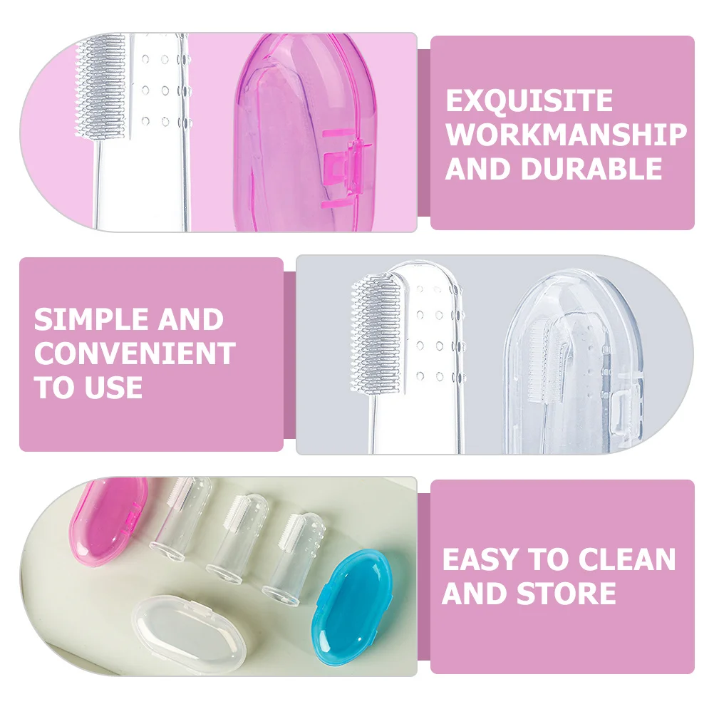 

9Pcs Kids Finger Toothbrush Soft Bristles Tartar Removal Easy Travel Oral Care Baby Finger Toothbrush
