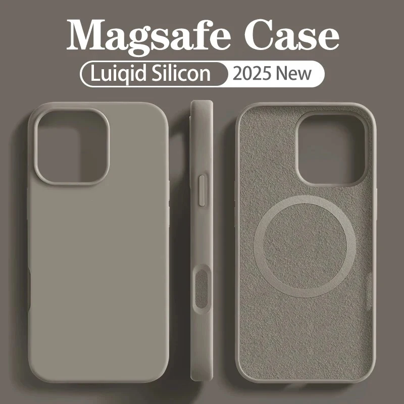 Original MagSafe Flüssigsilikon-Handyhülle für iPhone 17 16 14 15 Plus 18 Pro Max Hülle Kabelloses Laden Magnetische Weiche Abdeckung iphone 18 17 pro hülle – Detail 14