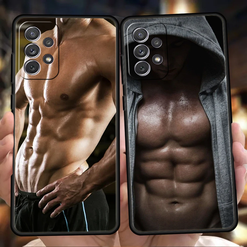 Phone Case for Samsung Galaxy A13 A15 A17 A22 A23 A25 A31 A32 A33 A35 A41 A51 A52 A55 5G Soft TPU Shell Sexy Muscle Man Present