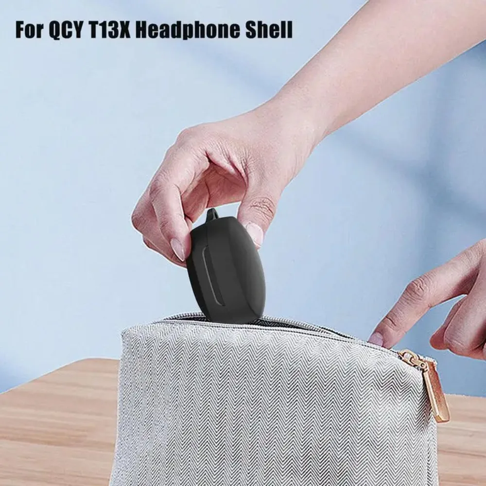 جراب سماعة أذن سيليكون لين مضاد للسقوط مع خطاف ، غلاف واقي مقاوم للغبار ، QCY T13X ، غطاء واقي ، جديد