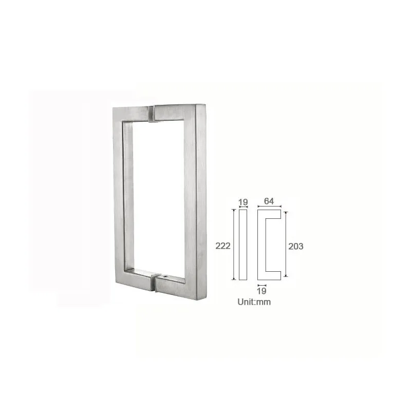 Small Exquisite Glass Door Handle Square Tube SUS304 Stainless Steel Pull Handles Bathroom Doors Pulls PA-131