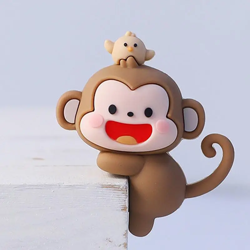 Cute Computer Monitor Figurines Cartoon Monkey Car Navigator Screen Decoration Adorable Monkey For Computer Monitor Ornaments