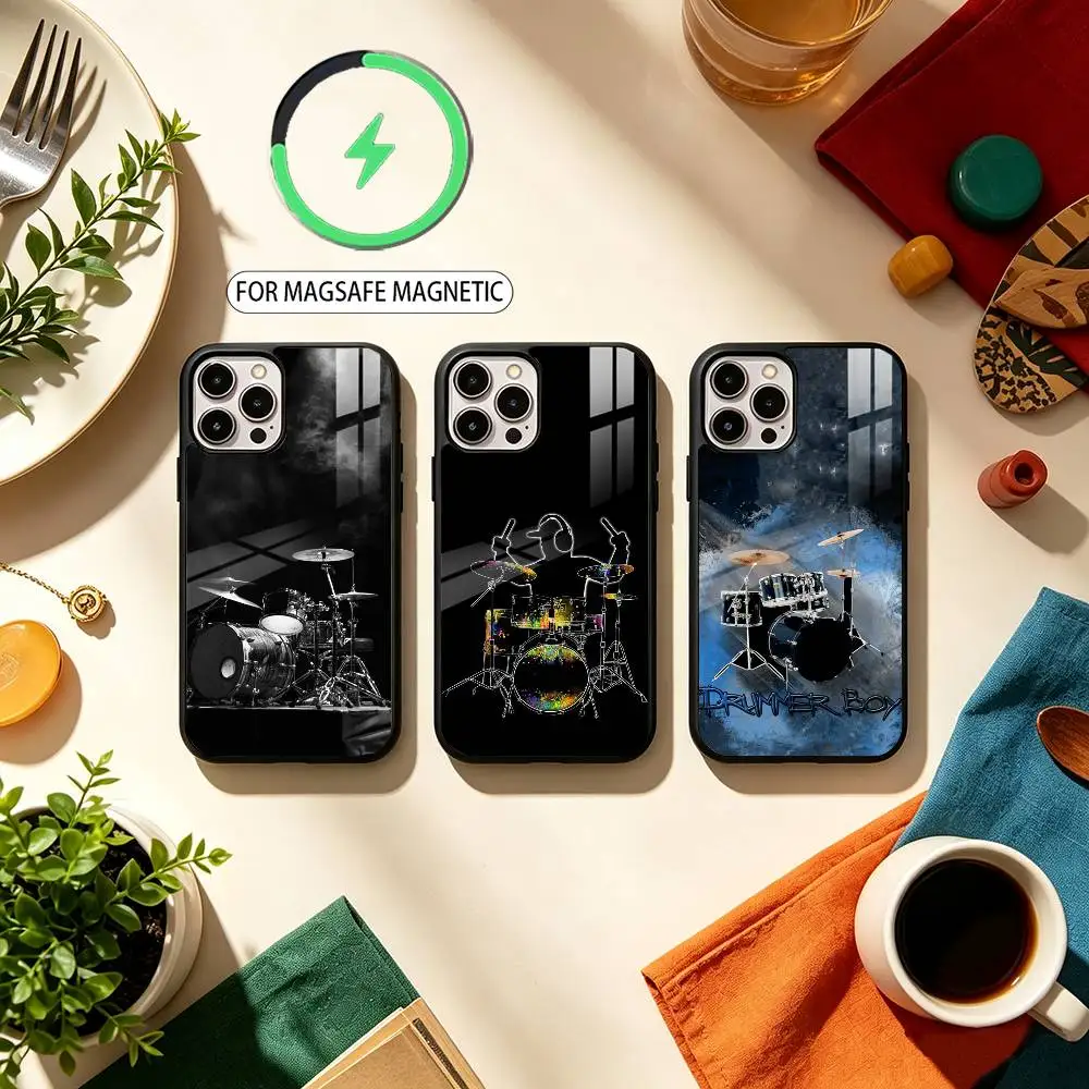 Drummer D-Drum Set  Phone Case For iPhone17,16,15,14,13,12,11 Plus,Pro Max Magnetic For Magsafe Wireless Charging