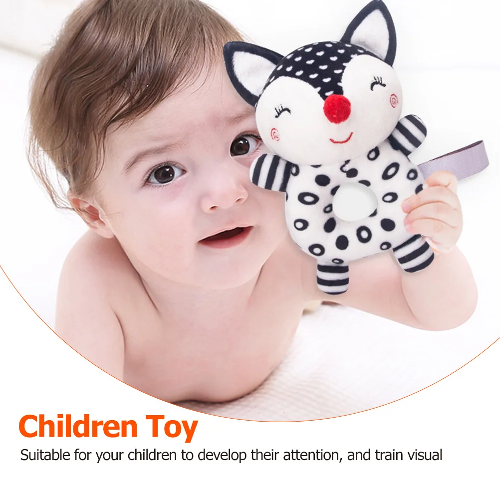 جرس خشخيشة على شكل حيوانات للأطفال، جرس هزاز يدوي للتعليم المبكر، تصميم كرتوني للتدريب البصري، سطح ناعم، آمن ومتين
