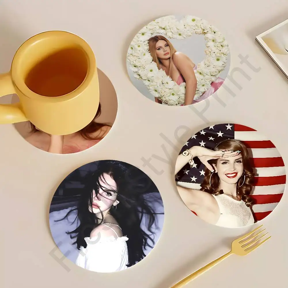 

Singrt L-Lana Del Rey Round Wooden Coasters For Cute Design Suitable for Drinks Tea,Coffee Home Perfect Gift