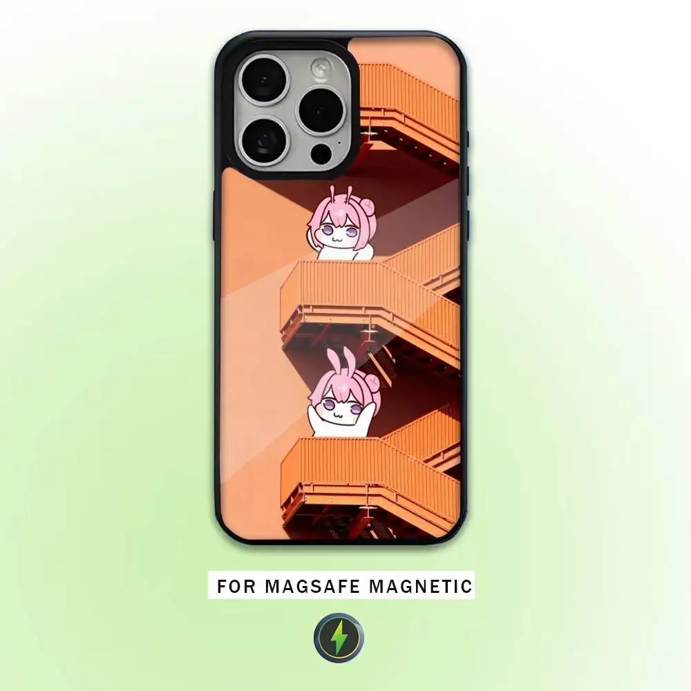 Jogo bonito engraçado nikke doro caso de telefone para iphone17,16,15,14,13,12,11 plus, pro max magnético para carregamento sem fio magsafe