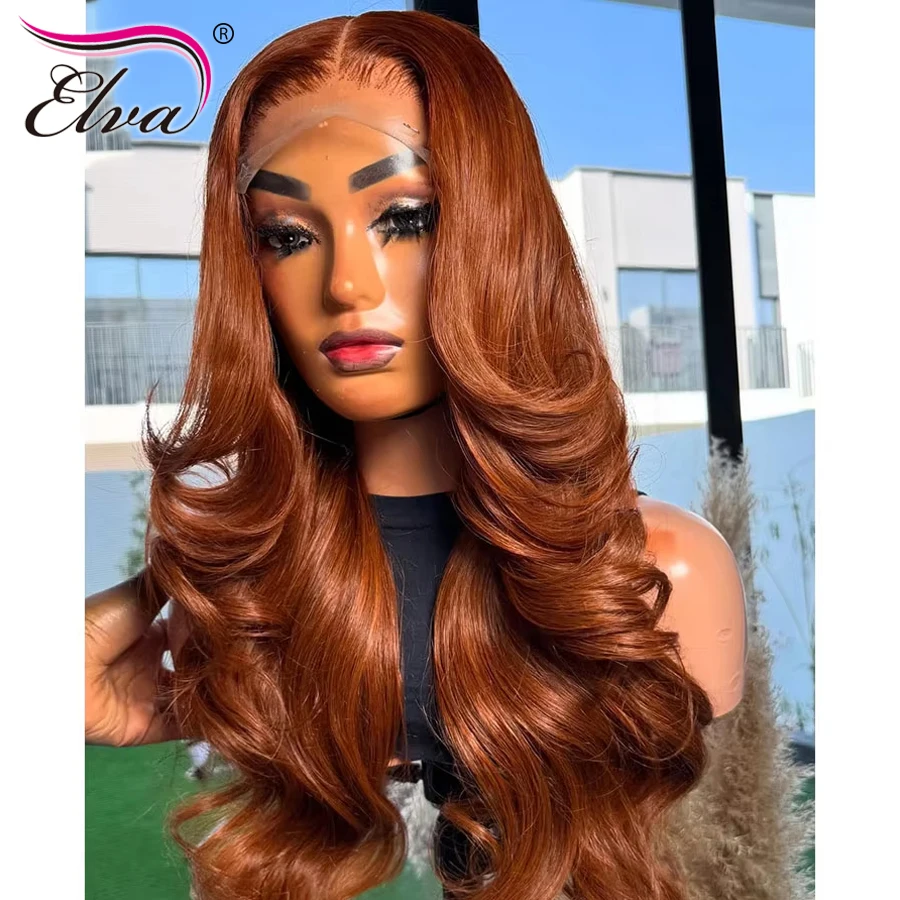 Elva شعر الجسم موجة شعر بشري داكن 9X6 HD الدانتيل إغلاق شعر مستعار غلويليس HD الدانتيل الباروكة الأمامية قبل قطعها ابيض عقدة HD شعر مستعار الدانتيل