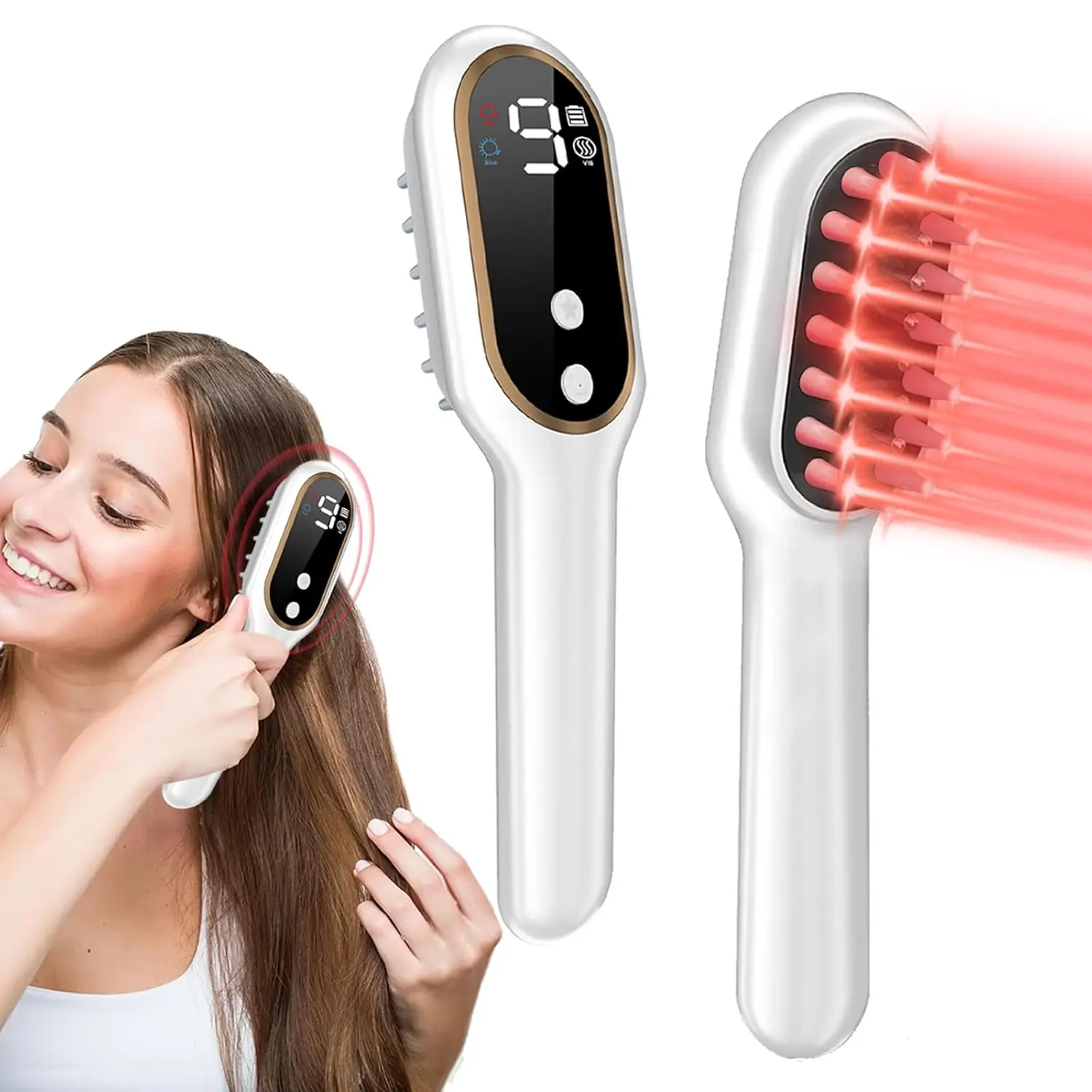 

White Laser Hair Growth Comb for Thicker, Healthier Hair - Safe & Effective