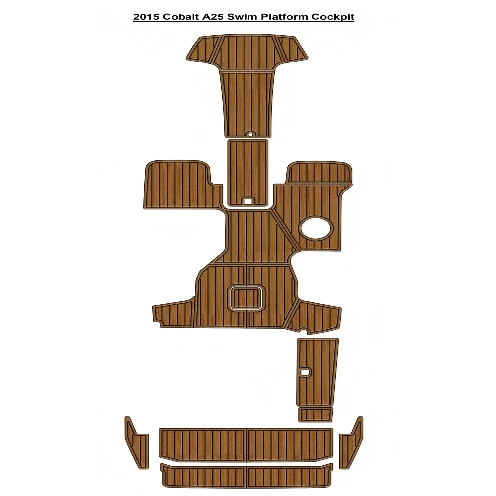 

2015 Cobalt A25 Swim Platform Cockpit Pad Boat EVA Teak Deck Floor Mat SeaDek MarineMat Style Self Adhesive