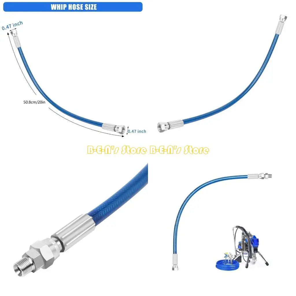 Y1AD Flexible Sprayer Whip Hose For 390 395 490 495 Painters Steel Design Tight Space
