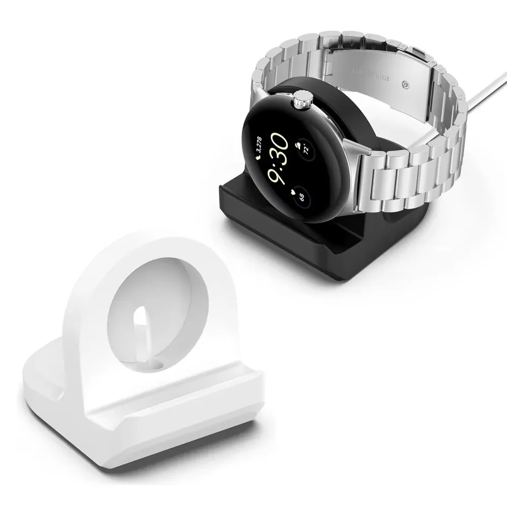 แท่นวางอะแดปเตอร์ชาร์จในรถยนต์ตั้งโต๊ะสำหรับ Google Pixel Watch 3/2 45มม. 41มม. สายชาร์จ USB อุปกรณ์เสริมตัวยึดซิลิโคน