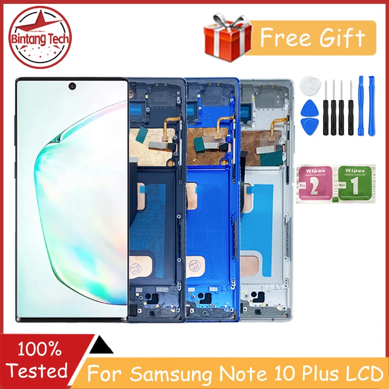 Note10+ Display Screen for Samsung Galaxy Note 10 Plus N975F Lcd Display Digital Touch Screen with Frame Replacement