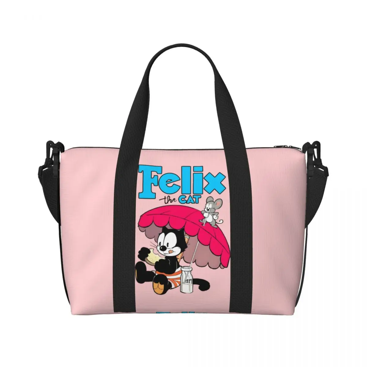 

Custom Felix The Cat Anime Groceries Tote Shopping Bag Women Big Capacity Funny Cute Cartoon Gym Beach Travel Bags
