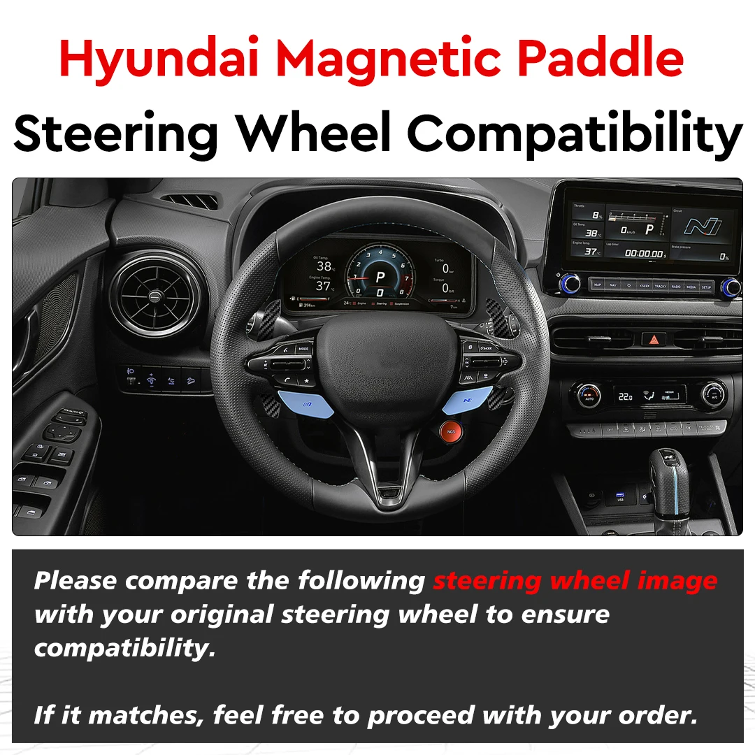 Carbon Fiber Magnetic Paddle Shifters For Hyundai N/GT I30N Kona N Elantra N Veloster N Magnetic Attraction Function