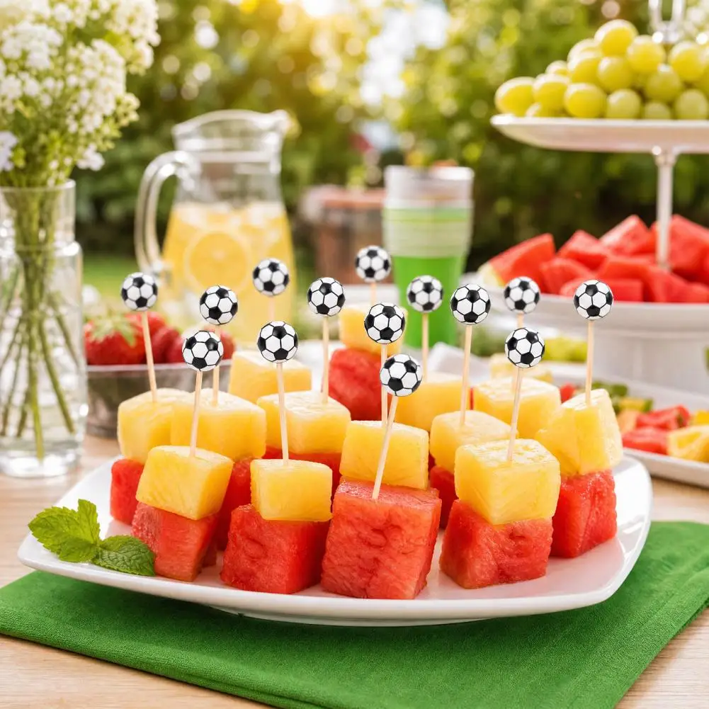 Fancy Toothpicks for Parties Bamboo Decorative Toothpicks 100 Pcs Baseball Toothpicks Decorative Bamboo Food Picks 4.7 for Bbq