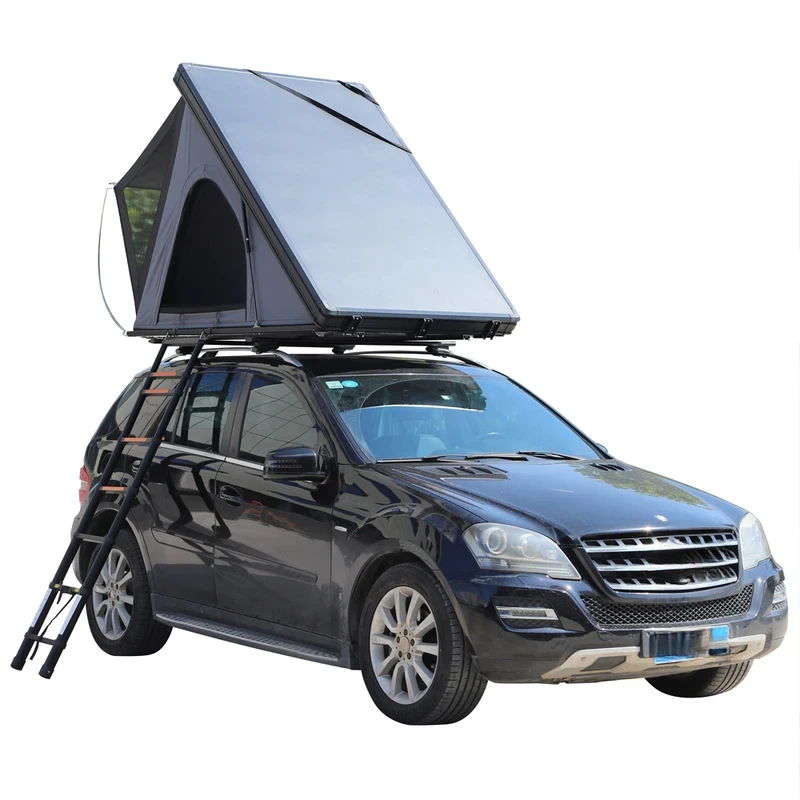 

New Design Weight Thick Triangle Hardshell Built Led Light Bar Aluminum Pop-Up Roof Top Car Rooftop Tent Hardshellna