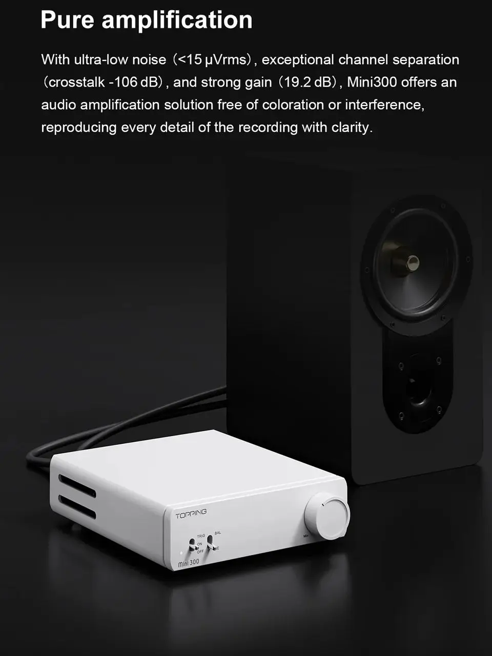 TOPPING Mini 300 HiFi Versterker 140Wx2 Power Desktop Audio Evenwichtige Klasse D AMP TRS RCA Home Theater studio Monitor Speake - afbeelding 2