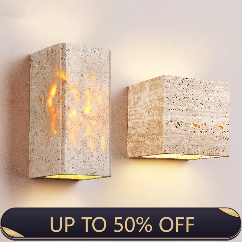 Japanese Wabi-sabi Style Bedroom Bedside Wall Lamp Yellow Retro Style Outdoor Waterproof Decor Lighting for Villas Courtyards