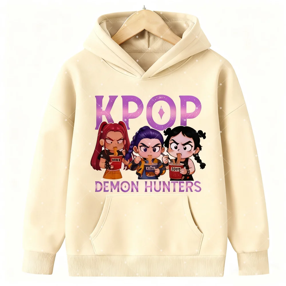 2026 KPop شيطان الصيادين هوديس الأطفال هوديس رومي KPop شيطان الصيادين هودي عادية كم طويل الرجال هوديس المرأة هوديي #4