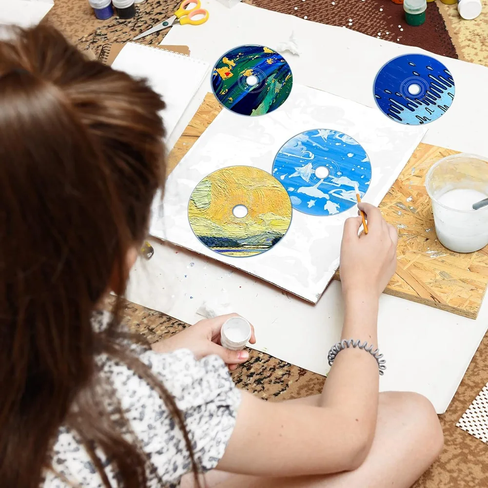 F-3C 80 Pieces Clear Cds For Painting 4.8Inch Blank Cds For Decoration DIY Aesthetic Wall Cd Room Decor Transparent Wall Cds