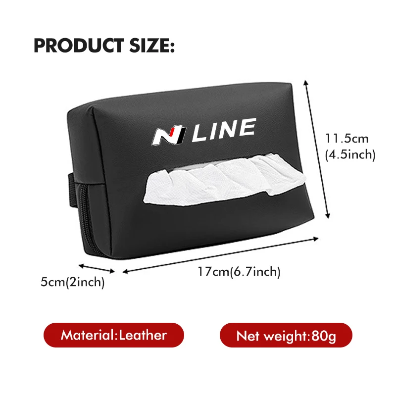 Car Seat Back Hanging Tissue Towel Bag Napkin Storage Box For Hyundai N LINE i30 i20 Sonata Accent Tucson Elantra Azera - view 6