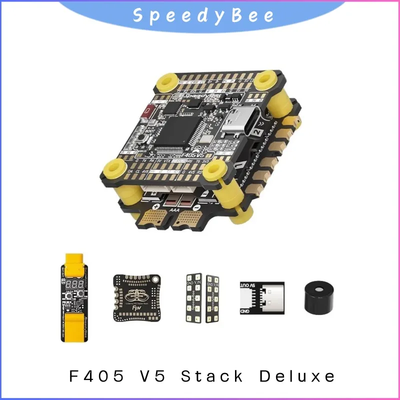 

SpeedyBee F405 V5 Flight Controller, 35A ESC FC Stack with BT & WIFI for FPV Drone Racing Quadcopter, High Performance