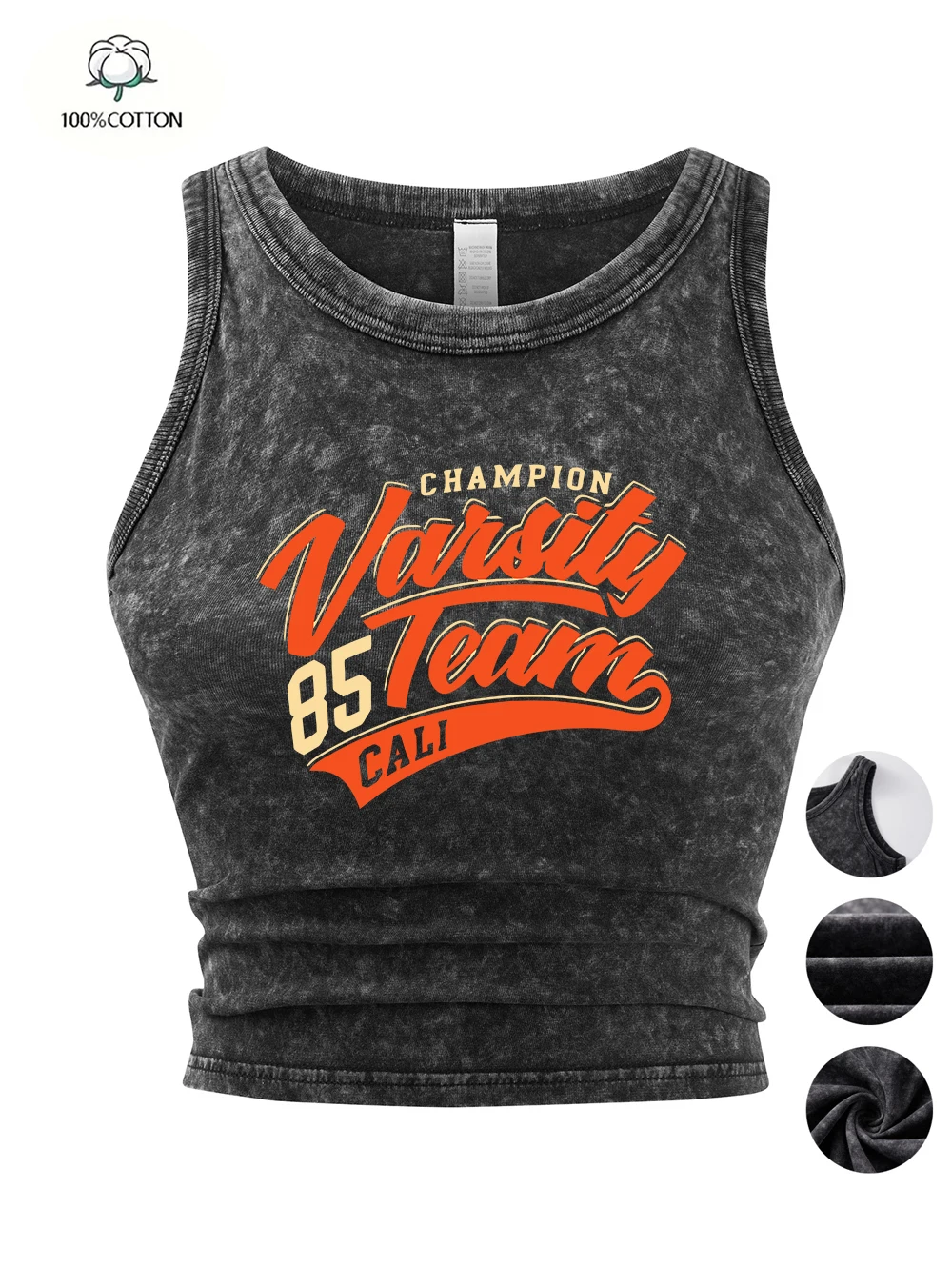 Varsity Team California Printing Tank Tops Street Womens Cotton Washed T Shirts Thin Tight Basic Sleeveless Summer Woman Clothes