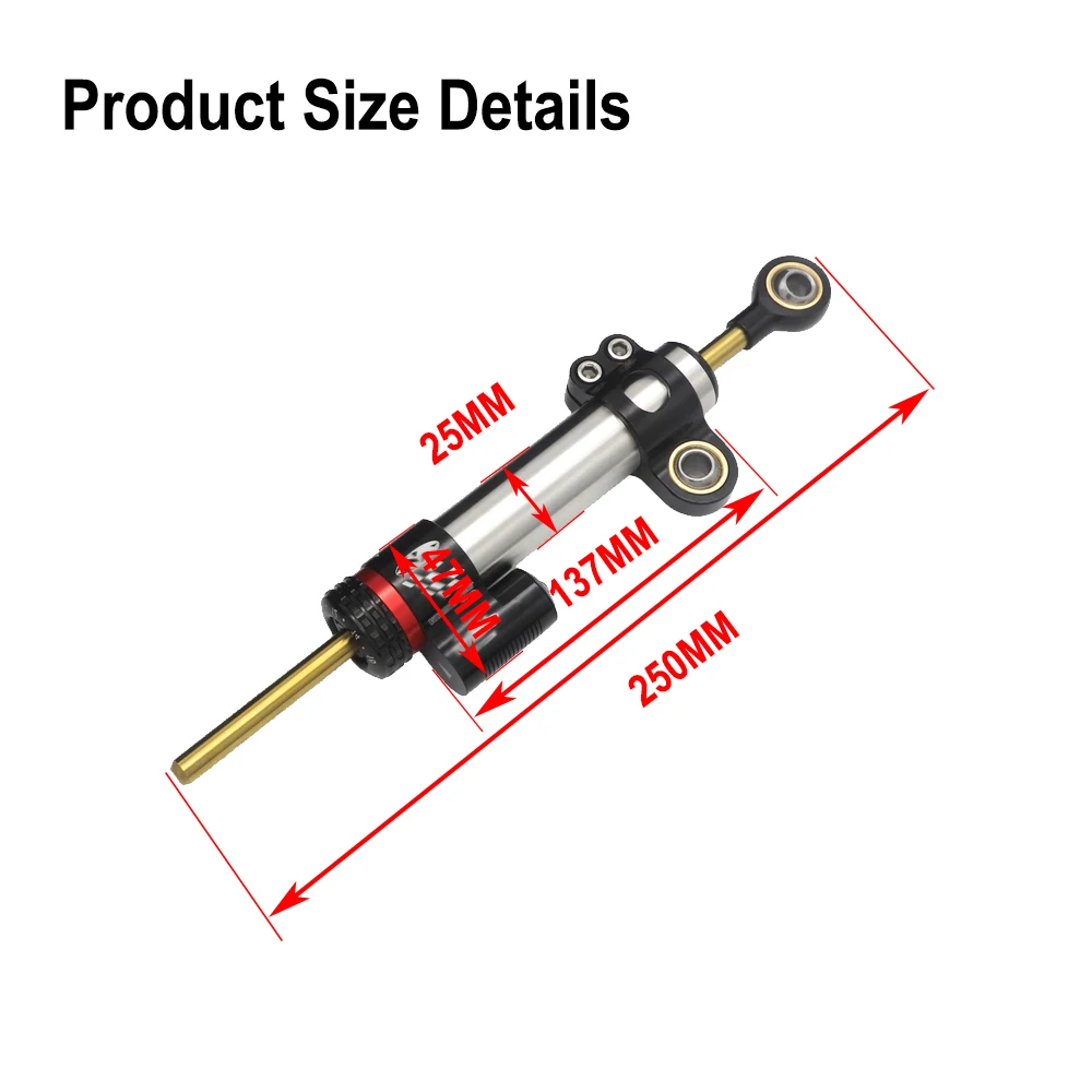 250MM 345MM uniwersalny motocyklowy regulowany stabilizator amortyzatora kierownicy dla Yamaha MT10 MT07 MT09 ZX6R YZF R6 BMW S1000RR G1250GS