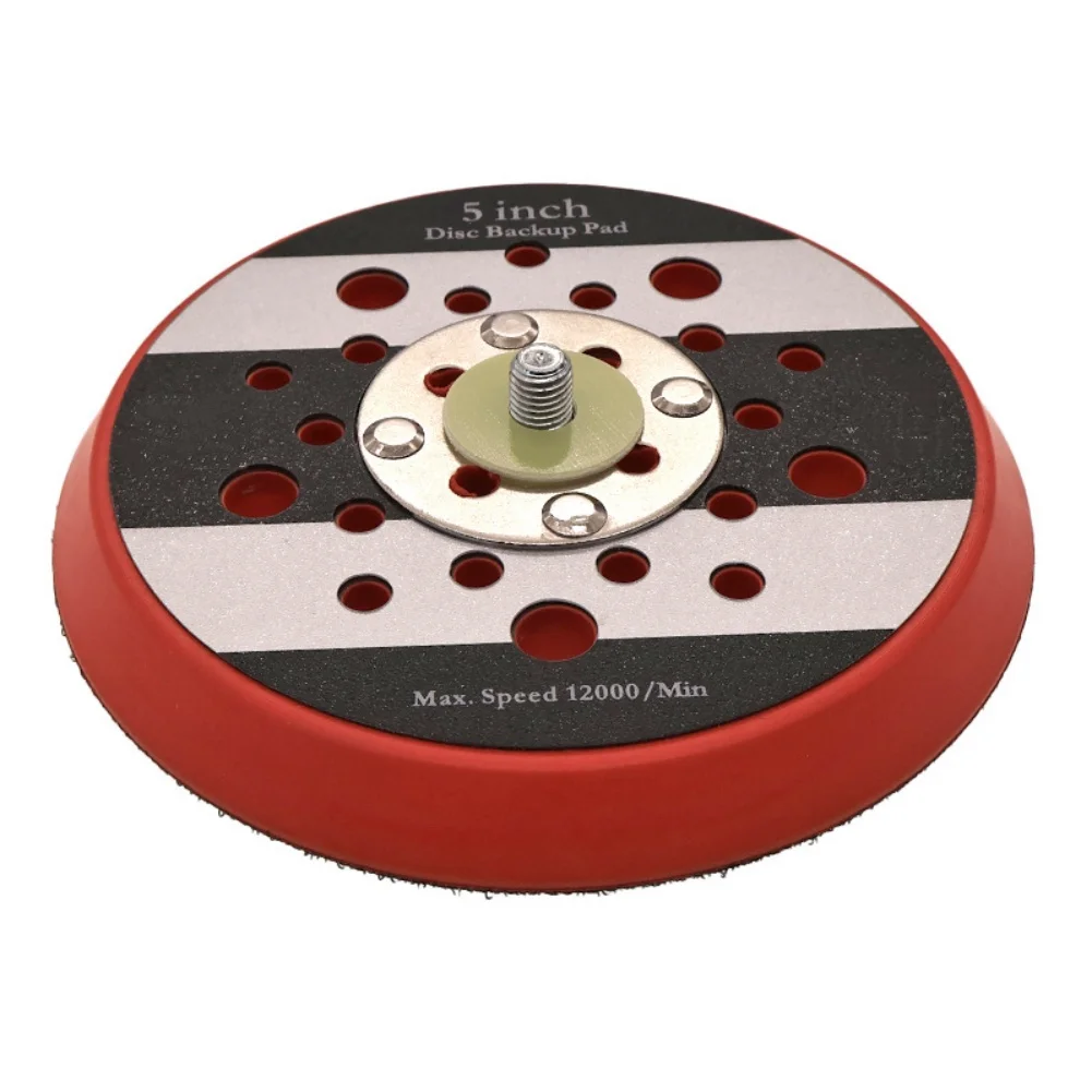 5 Inch PU Sanding Pad with 44 Hole Ventilation and 5/16-24T Thread for Use on Pneumatic Grinding and Finishing Tools