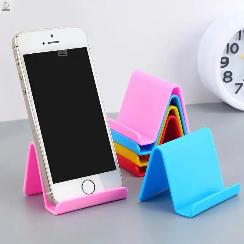 3pcs Mobile Phone Holder Table Desktop Stand Plastic Desk Mount Candy Color Portable Holder Universal Bracket For Smartphone