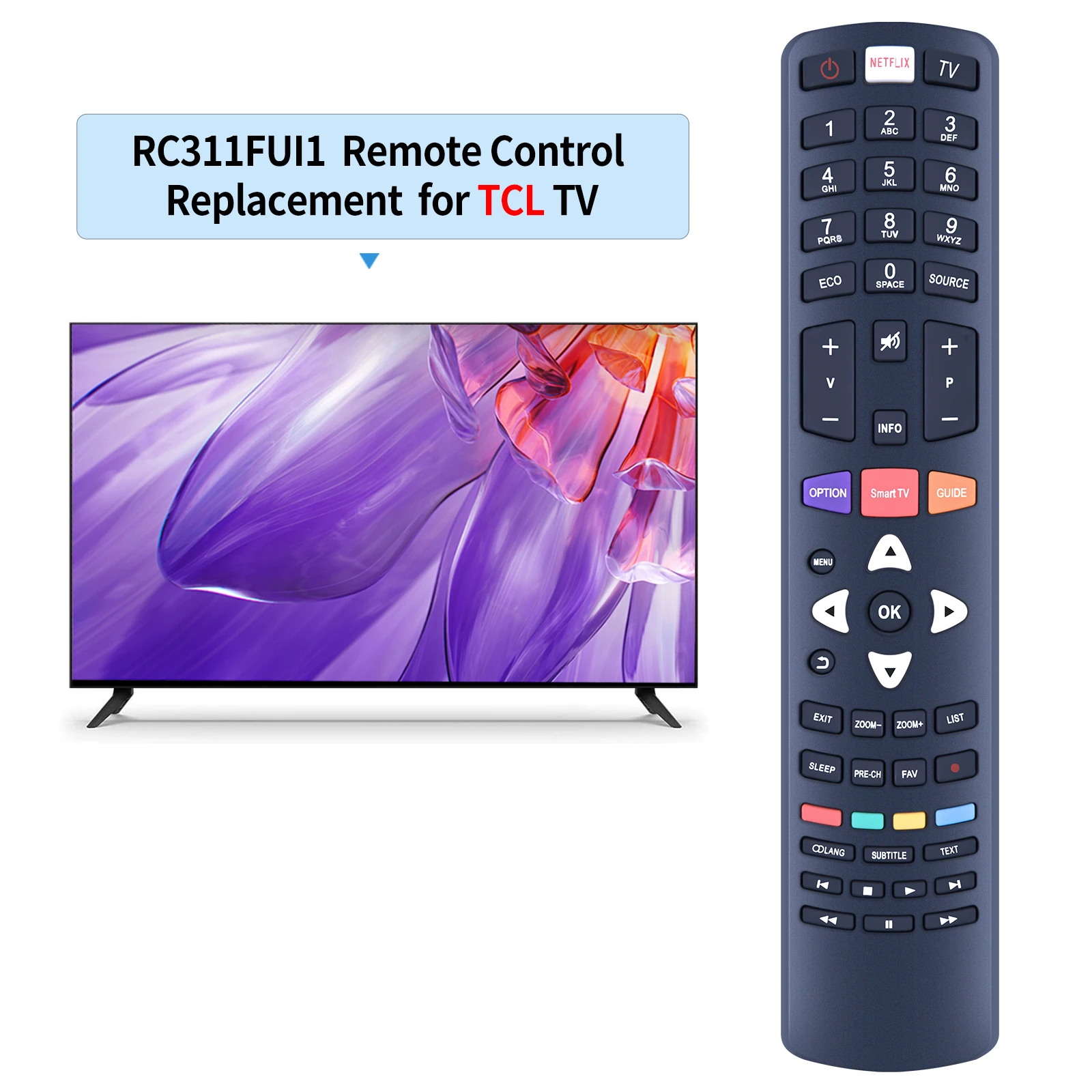 New TV Remote Control RC311 FUI1 For TCL 32P1S 43P1FS 43P10US 48P1CFS 49P1FS P10US