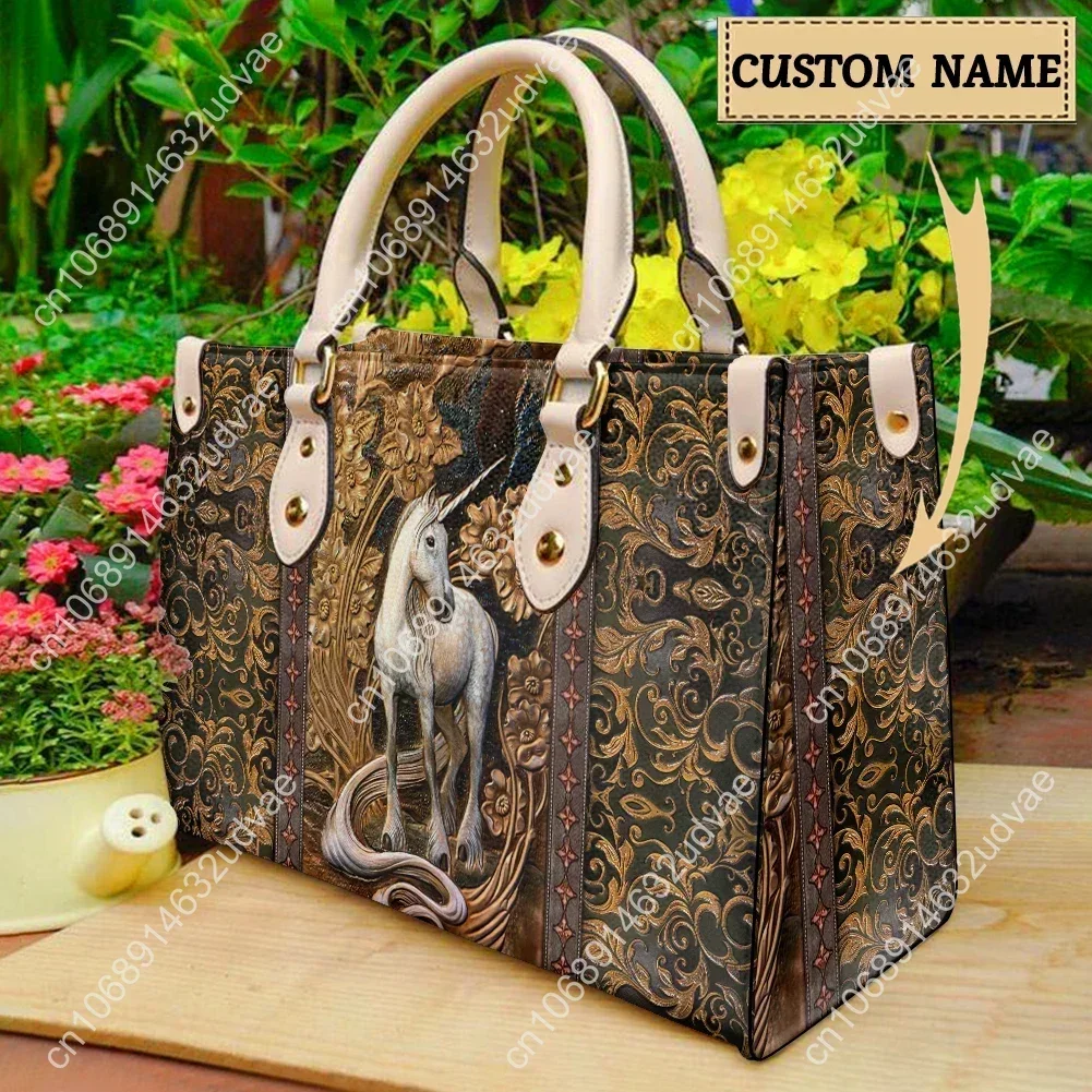 Women Tote Running Horse Vintage Brand Designer Cross Body Bags for Female Women Luxury PU Leather Girls Handbags Bolsa Mujer