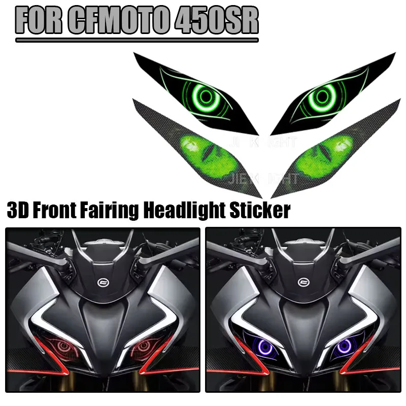 

For CFMOTO 450SR 2022 2023 2024 Motorcycle Accessories Front Fairing Headlight Guard Sticker Head light protection Sticker