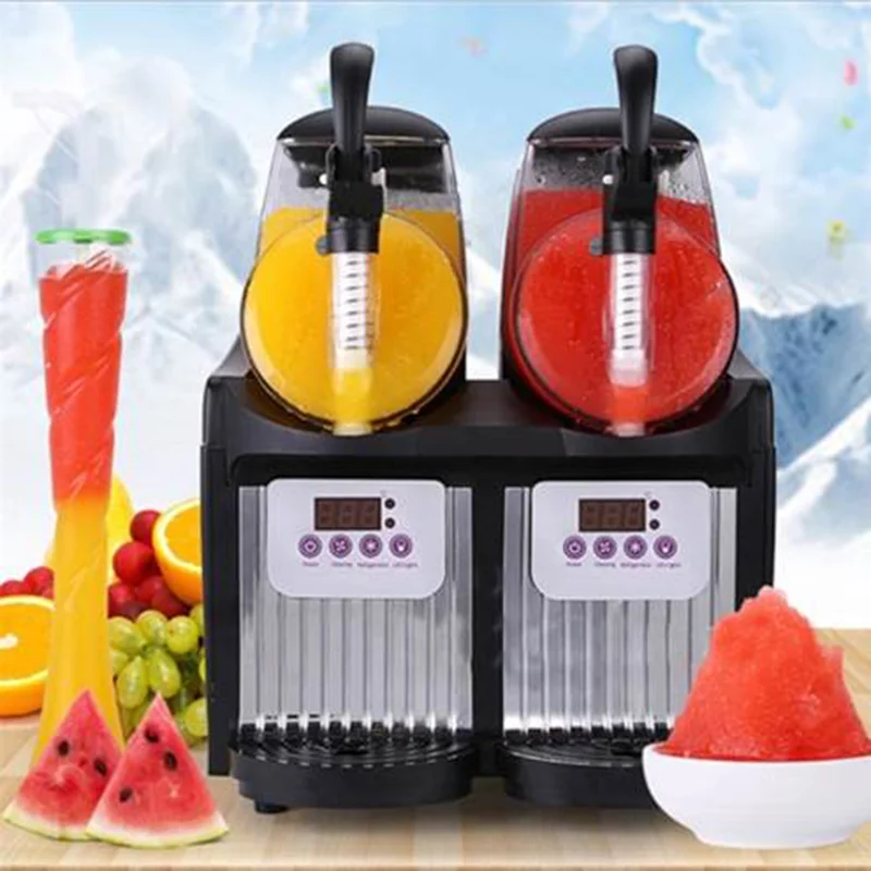 

5L Commercial Slushy Machine 2.5L x 2 Double Tank Electric Automatic Slush Maker Machine Frozen Drink Snow Melting Machine 300W