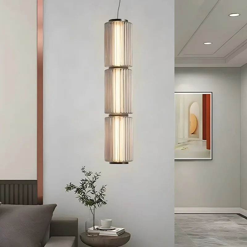 Nordic Postmodern Minimalist Stacked Roman Column Pendant Lamp for Dining Room Bedroom Lounge Bar and Floor Lamp