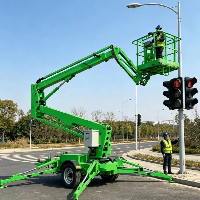 Boom Lift Electric Full Automatic Articulated Lifting Platform 12 Meter Mobile Nacelles Lift Cherry Picker Price