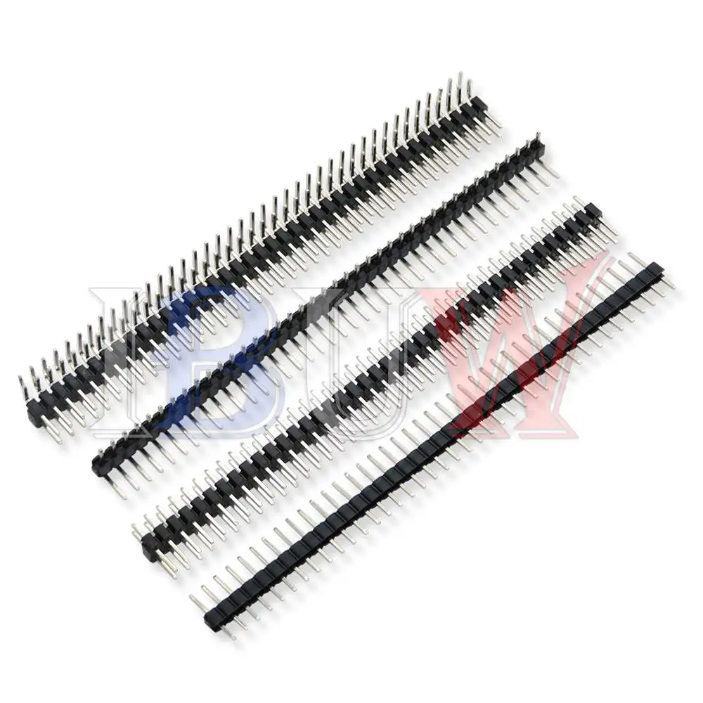 10PCS 40 Pin 1x40 2x40 Single Double Row Male 2.0 Breakable Pin Header Connector Strip For Arduino Black 2.0MM 90 degrees